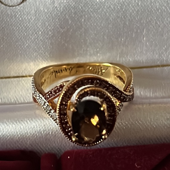 Alfred Durante Mocha Diamond and Cocoa Quartz Ring 5.5 - Picture 12 of 16